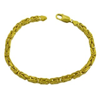 14k Yellow Gold Mens Solid 8.75 inch Byzantine Bracelet