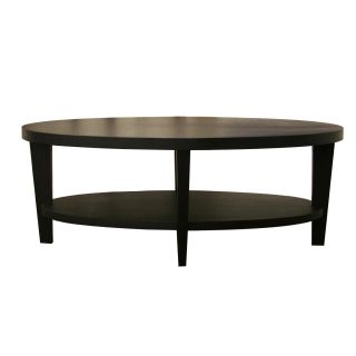 Charleston Modern Oval Black Wood Coffee Table