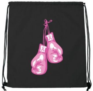Black Drawstring Bag w/Pink Ribbon Boxing Gloves Clothing