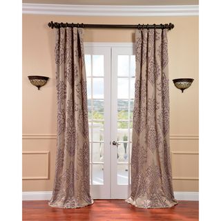 Minerva Taupe/ Plum Faux Silk Jacquard Curtains