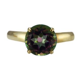 10k Yellow Gold Mystic Green Topaz Solitaire Ring