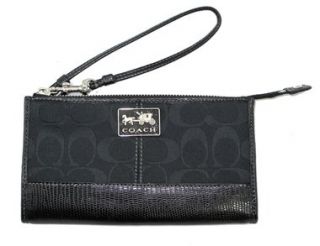 Signature Chelsea Zippy Wristlet Wallet Clutch Bag 46279 Black Shoes