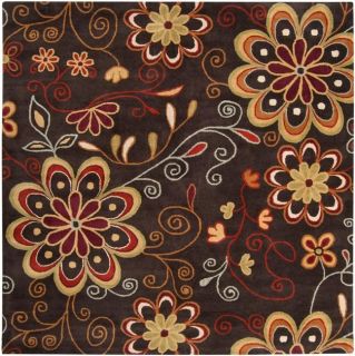 Hand tufted Whimsy Chocolate Wool Rug (4 Square)