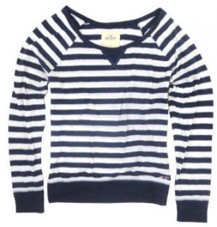 Hollister Womens Striped L/S Knit Shirt (X Small, Navy