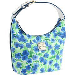  Dooney & Bourke Petunia Flower Bucket Bag Tote Blue Multi: Shoes