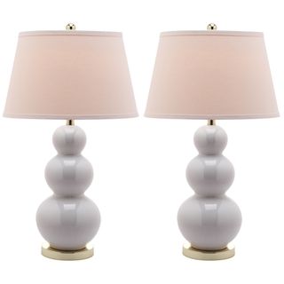 Amy Triple Gourd 1 light White Table Lamps (Set of 2)