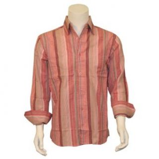 Ron Chereskin Long Sleeve Seersucker Shirt   Red   2XL