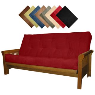 Solid All Wood Hartford Microfiber Suede Inner Spring Queen size Futon
