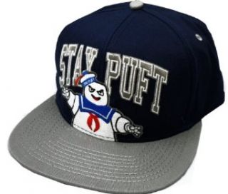 Ghostbusters Stay Puft Mens Blue Snapback Cap Clothing