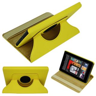 SKQUE  Kindle Fire Yellow Rotating Leather Case