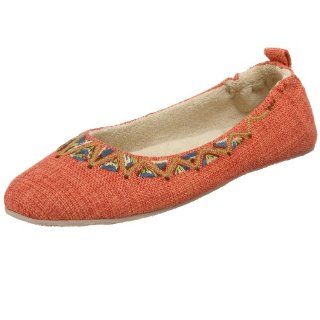 ACORN Womens Tribal Ballet Slipper,Coral,6 M US Shoes