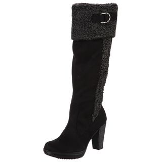Naturalizer Womens Trinity Wide Calf Shearling Boots