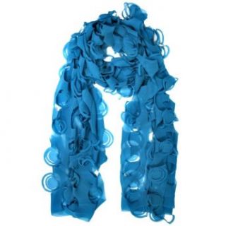 Turquoise Lightweight Cut Out Circles Spring Scarf