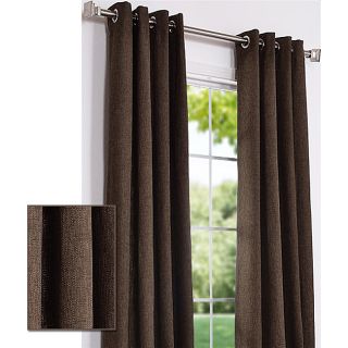 Coffee Cotton Linen 84 inch Grommet Curtain Panel