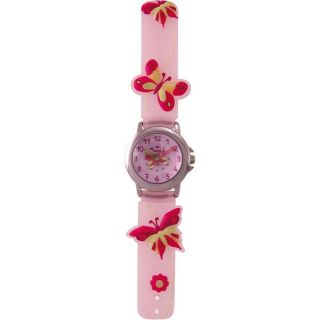 Montre Trendy Papillon rose pour Fille style Classique avec bracelet