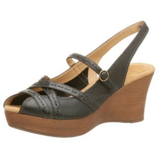 nicole Womens Villa Wedge,Black,6 M Shoes