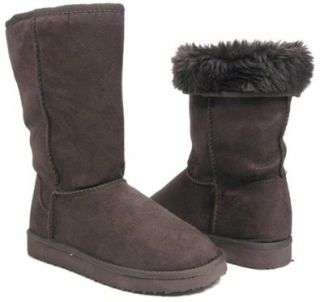 Brown Soft Furry Winter Boots Vegan Women (10) Shoes