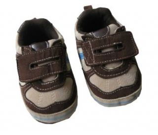 Infant Toddler Boys Brown and Beige Velcro Sneaker Shoes