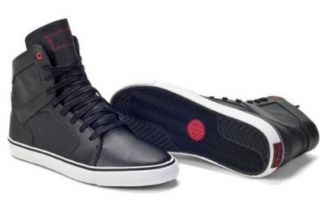 Radii Mens Simple Black Leather Hi Top Sneakers: Shoes