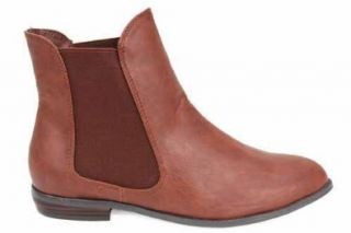 Womens Brown Vintage Style Chelsea Boots Ladies 10: Shoes