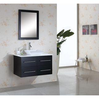 Helen 36 inch Espresso Single sink Bathroom Vanity with Mirror