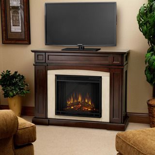 Rutherford Real Flame Dark Mahogany Electric Fireplace