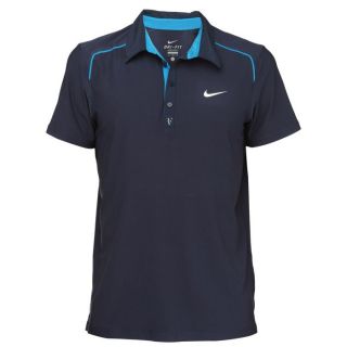 Coloris : marine et turquoise. Polo NIKE Homme Roger Federer, 88 %