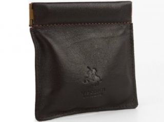 Leather Coin Purse Pouch / Change Wallet or Key Holder (Brown): Shoes