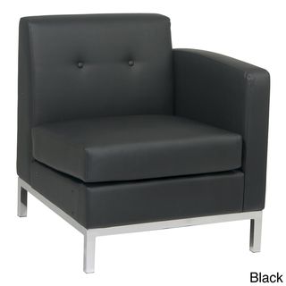 Wall St. Faux Leather and Chrome Right arm Chair