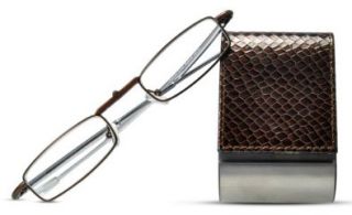 Readers Reading Glasses with Reptile Pattern Case, 1.25, Bronze Shoes