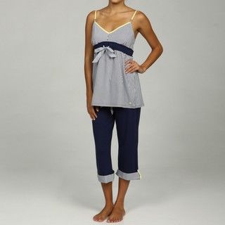 Tommy Hilfiger Womens Cotton Modal Roll Up Hem Capri Sleepwear Set