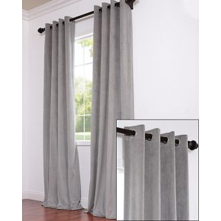 Signature Grommet Grey Velvet 96 inch Curtain Panel
