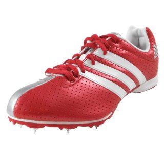 MD Track Running Spikes, Red/White/Metallic Silver, 4 M US Shoes