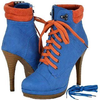 Blossom Vary 7 Blue Women Ankle Boots Shoes