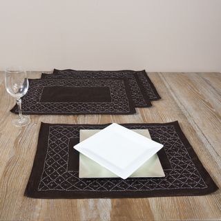 Hand beaded Chocolate Placemats (Set of 4)
