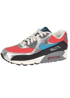 : Nike Wmns Air Max 90 Silver Hyper Red Turquoise (325213 607): Shoes