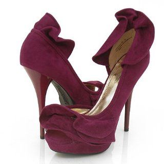 Anne Michelle Colada06 Platform Pumps Purple Suede Shoes