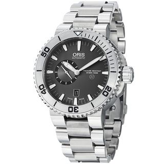 Oris Mens TT1 Diver Grey Dial Titanium Bracelet Automatic Watch