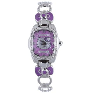Hello Kitty Kids Purple Dial Gemstone Stainless Steel Watch