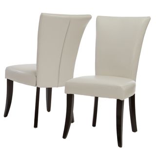 Christopher Knight Home Stanford Ivory Leather Dining Chairs (Set of 2