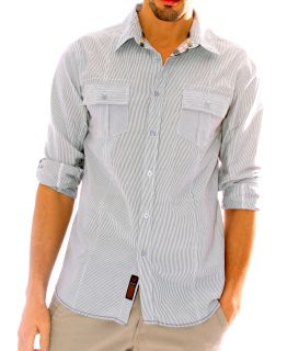 191 Unlimited Mens Button front Stripe Shirt Today $30.99 Sale $27