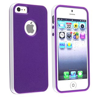 BasAcc Purple/ White Bumper TPU Rubber Skin Case for Apple® iPhone 5