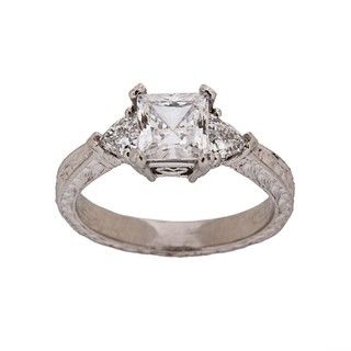 Tacori Platinum CZ and 1/2ct TDW Diamond Engagement Ring (G, VS
