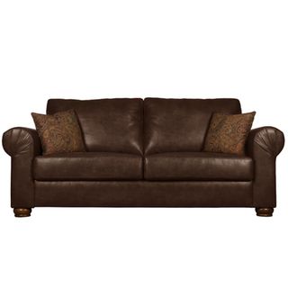 Portfolio Owen Brown Renu Leather Rolled Arm Sofa