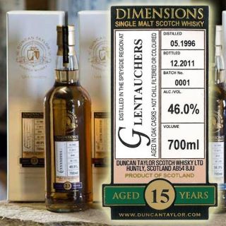 GLENTAUCHERS 1996 dimensions Batch 1   Single Malt Scotch Whisky