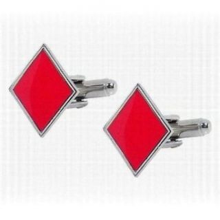 Diamond Playing Card Suit Cufflinks   One Size Clothing