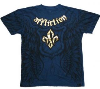 GSP Wings S/S Mens T shirt in Blue by Affliction Clothing