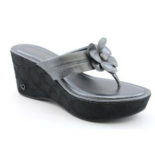 SZ 8 Gray Gunmetal New Open Toe Leather Wedge Sandals Shoes Shoes