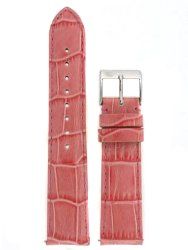 Watch Band Pink Italian Leather Alligator Grain: Clothing