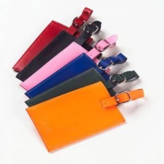 Colored Leather Oversized Rectangular Luggage Tag Color